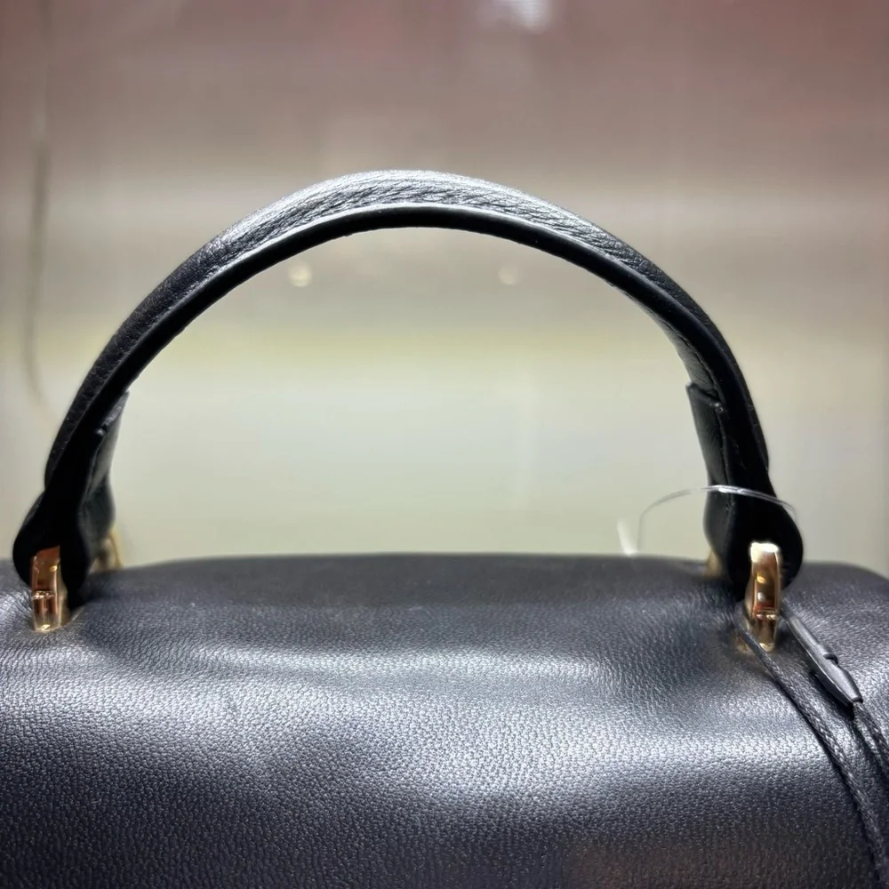 Ted Baker Black Satchel with Gold Accents